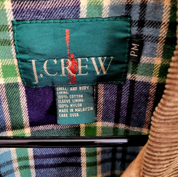 Vintage J. Crew Men's Tan   Barn Jacket,Cordarory Colar, Flannel Lining Size M - Picture 2 of 4